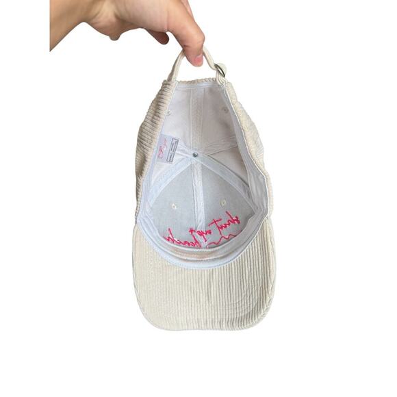 Boyce Corduroy Baseball Cap “Shut Up + Beach” Embroidered Pink Script Adjustable - Picture 5 of 7